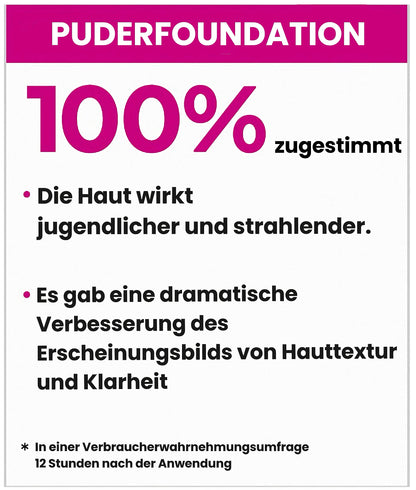 Puder-Foundation mit Foundation-Pinsel und -Schwämmchen